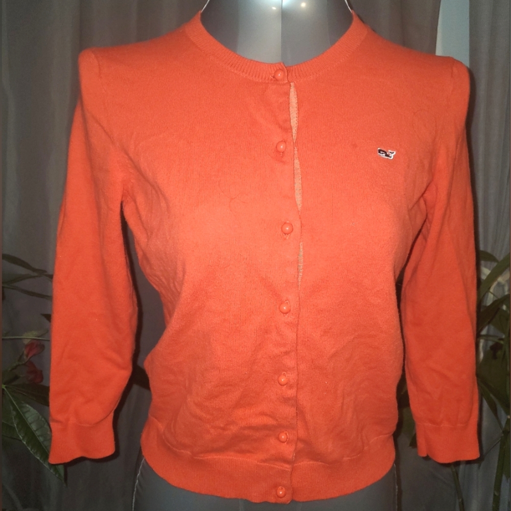 Vineyard Vines 3/4 Sleeve Button Front Cardigan - Picture 5 of 13